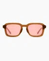Quince Tulum Polarized Acetate Sunglasses In Clear Spice With Deep Rose Lens
