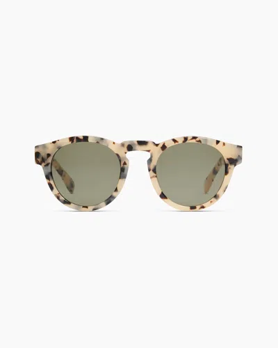 Quince Tuscon Polarized Acetate Sunglasses In White Tortoise With Green Lens