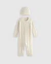 Quince Washable Cashmere Cable One Piece & Hat Set In Ivory