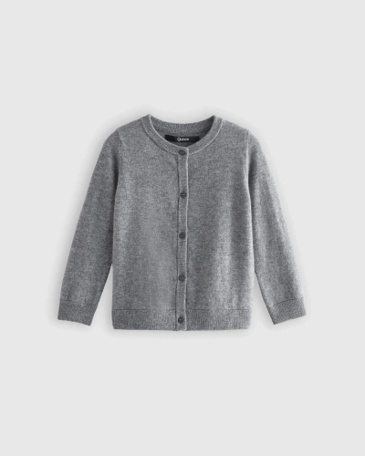 Quince Kids' Washable Cashmere Cardigan Sweater In Heather Grey