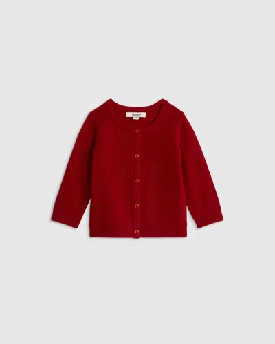 Quince Kids' Washable Cashmere Cardigan Sweater In Red