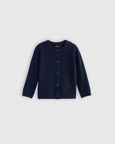 Quince Kids' Washable Cashmere Cardigan Sweater In True Navy