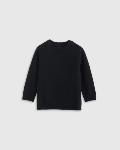 Quince Washable Cashmere Crewneck Sweater In Black