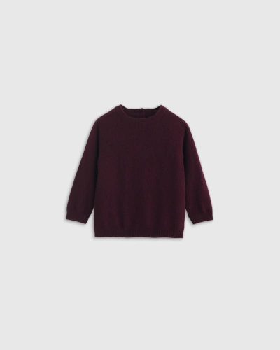 Quince Washable Cashmere Crewneck Sweater In Burgundy