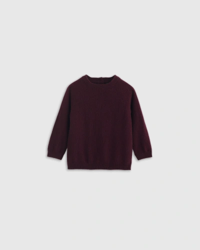 Quince Kids' Washable Cashmere Crewneck Sweater In Burgundy