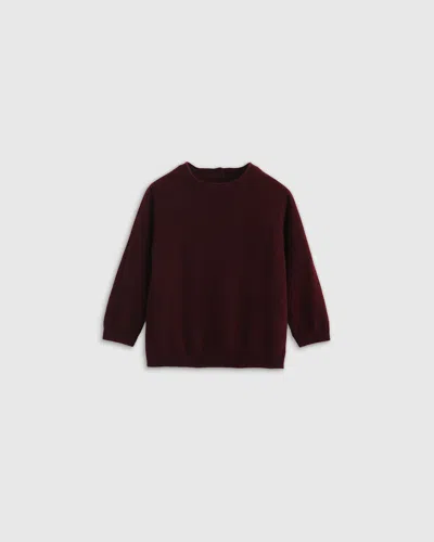 Quince Kids' Washable Cashmere Crewneck Sweater In Rich Burgundy