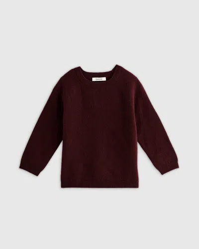 Quince Kids' Washable Cashmere Crewneck Sweater In Rich Burgundy