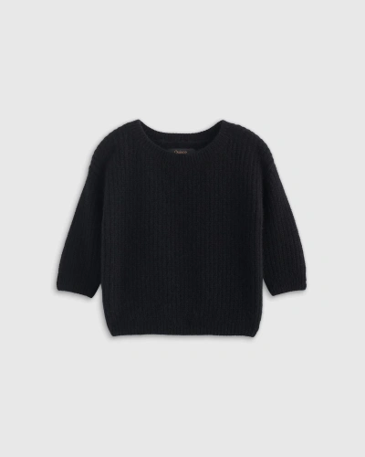 Quince Kids' Washable Cashmere Fisherman Tunic Sweater In Black