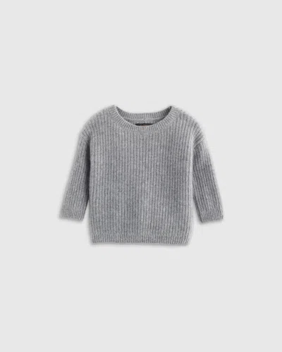 Quince Kids' Washable Cashmere Fisherman Tunic Sweater In Heather Grey