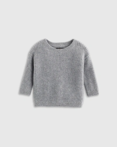 Quince Washable Cashmere Fisherman Tunic Sweater In Heather Grey