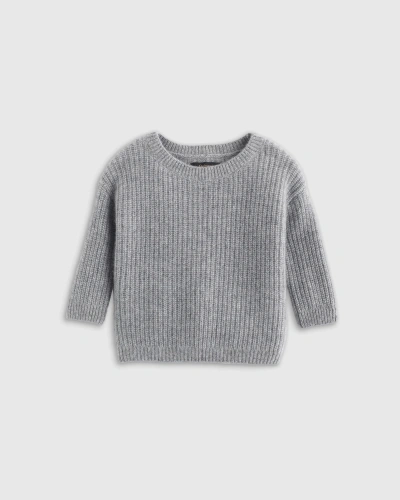 Quince Kids' Washable Cashmere Fisherman Tunic Sweater In Heather Grey