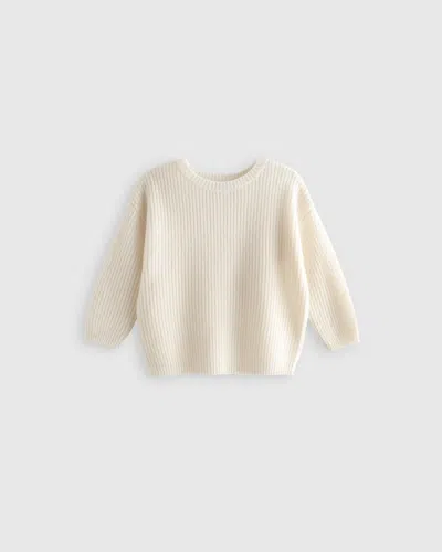 Quince Kids' Washable Cashmere Fisherman Tunic Sweater In Ivory