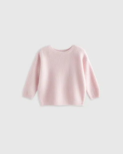 Quince Kids' Washable Cashmere Fisherman Tunic Sweater In Minimal Pink