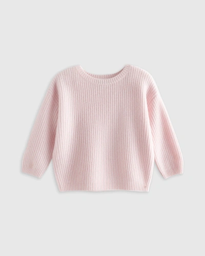 Quince Washable Cashmere Fisherman Tunic Sweater In Minimal Pink