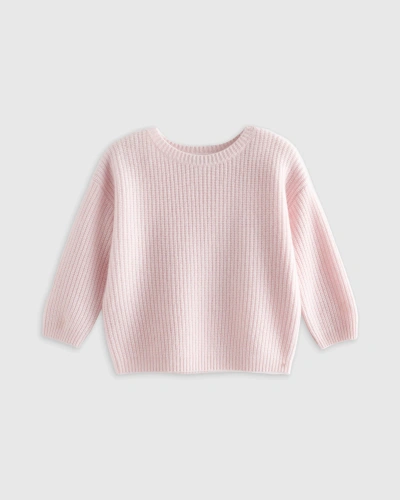 Quince Kids' Washable Cashmere Fisherman Tunic Sweater In Minimal Pink