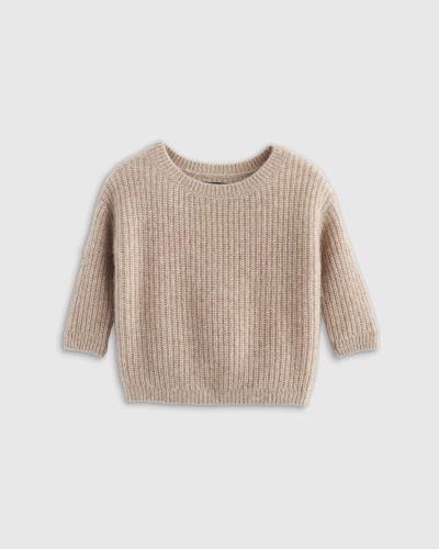 Quince Kids' Washable Cashmere Fisherman Tunic Sweater In Oatmeal