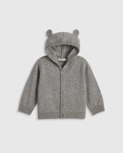 Quince Kids' Washable Cashmere Hooded Cardigan Sweater In Gray