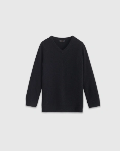 Quince Washable Cashmere V-neck Sweater In Black