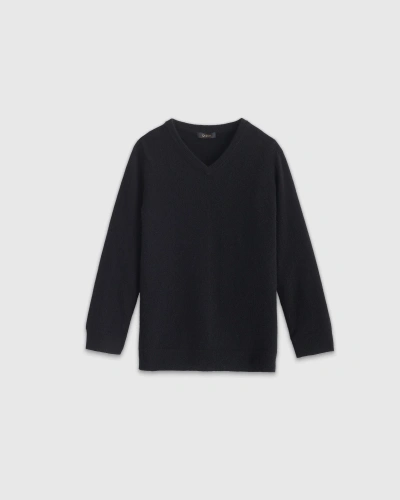Quince Kids' Washable Cashmere V-neck Sweater In Black