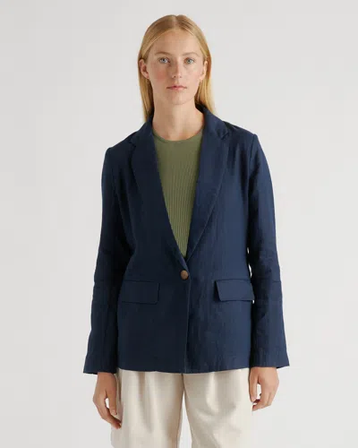 Quince Women's 100% European Linen Blazer In Deep Navy