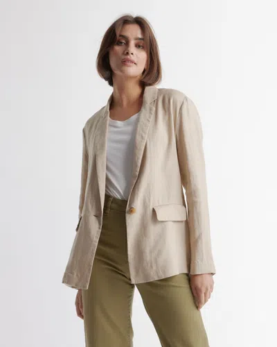 Quince Women's 100% European Linen Blazer In Driftwood