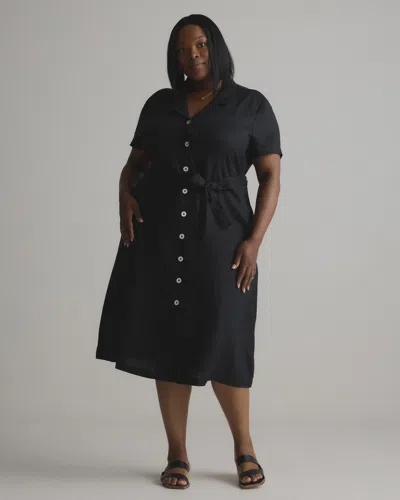 Quince Women's 100% European Linen Button Front Dress