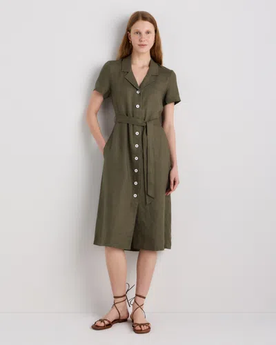 Quince Women's 100% European Linen Button Front Dress