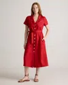 Quince Women's 100% European Linen Button Front Dress In Chile