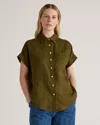 QUINCE WOMEN'S 100% EUROPEAN LINEN CAMP SHIRT