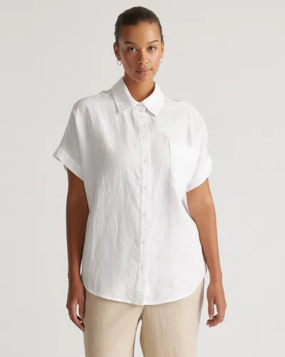Quince Women's 100% European Linen Camp Shirt In White
