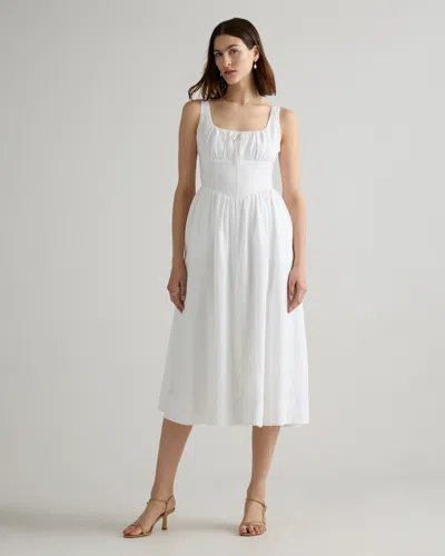 Quince Women's 100% European Linen Corset Midi Dress