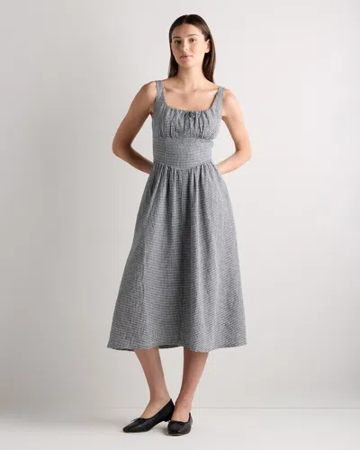 Quince Women's 100% European Linen Corset Midi Dress
