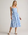 Quince Women's 100% European Linen Fit & Flare Midi Dress In Floral Waterfall