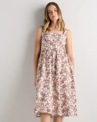 Quince Women's 100% European Linen Fit & Flare Midi Dress In Multi