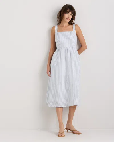 Quince Women's 100% European Linen Fit & Flare Midi Dress In White