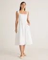 QUINCE WOMEN'S 100% EUROPEAN LINEN FIT & FLARE MIDI DRESS