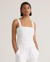 Quince Women's 100% European Linen Fitted Tank Top In White