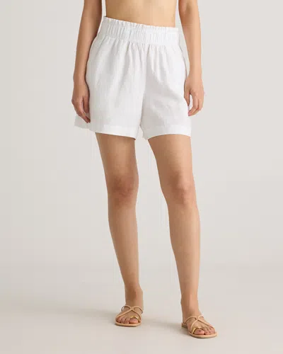 Quince Women's 100% European Linen High Waisted Short In White