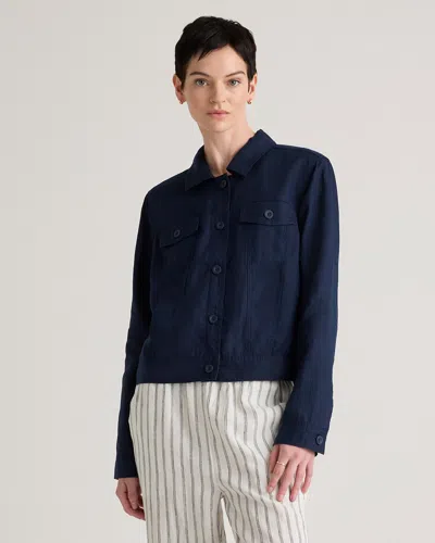 Quince Women's 100% European Linen Jacket In Deep Navy