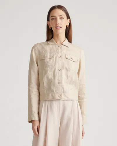 Quince Women's 100% European Linen Jacket In Driftwood