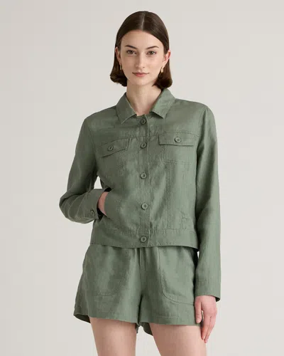 Quince Women's 100% European Linen Jacket In Green