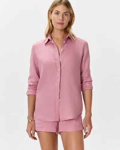 Quince Women's 100% European Linen Long Sleeve Shirt In Purple