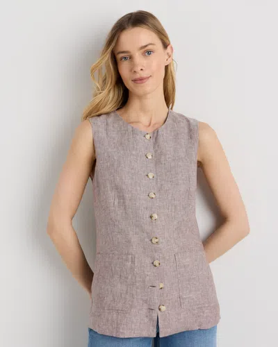 Quince Women's 100% European Linen Longline Vest