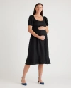 QUINCE WOMEN'S 100% EUROPEAN LINEN MATERNITY MIDI DRESS