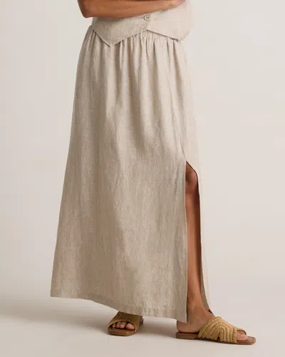 Quince Women's 100% European Linen Maxi Skirt In Brown