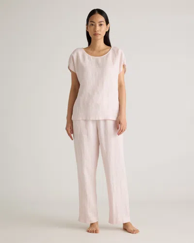 Quince Women's 100% European Linen Pajama Set In Pale Pink