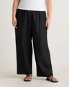 Quince Women's Extended Sizes 100% European Linen Pants In Black