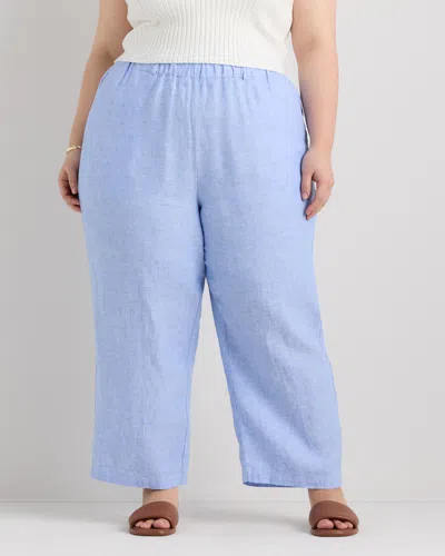 Quince Women's 100% European Linen Pants In Blue