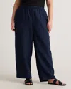 Quince Women's Extended Sizes 100% European Linen Pants In Deep Navy
