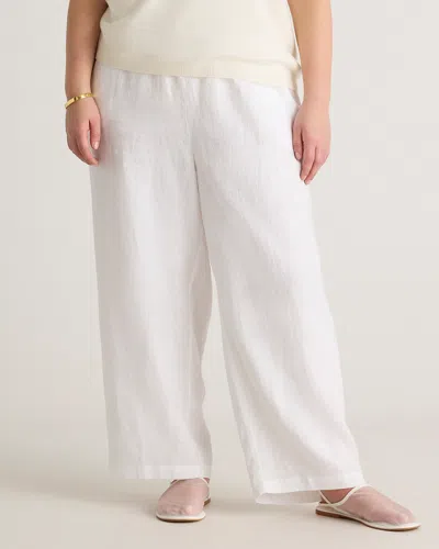 Quince Women's Extended Sizes 100% European Linen Pants In White